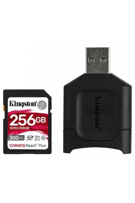 Карта памяти Kingston Canvas React Plus SDXC 256 ГБ Class 10 (черный) 