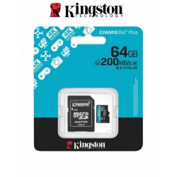 Карта памяти Kingston microSDXC Canvas Go! Plus SDCG4/64GB V10 A2 64GB + SD адаптер