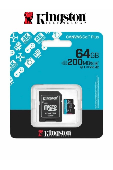 Карта памяти Kingston microSDXC Canvas Go! Plus SDCG4/64GB V10 A2 64GB + SD адаптер 6
