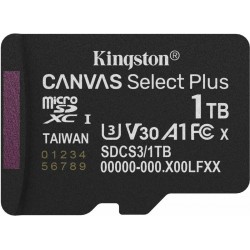 Карта памяти Kingston microSDXC Canvas Select Plus V30 A1 SDCS3/1TBSP (черный)
