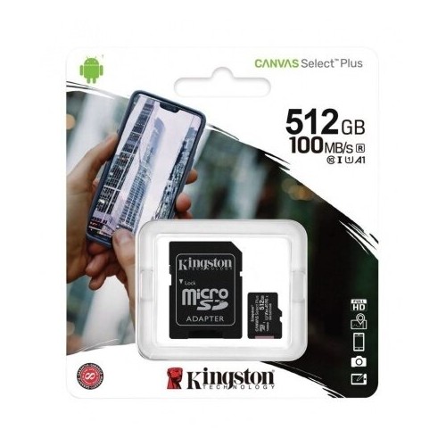 Карта памяти Kingston SDCS2 512GB + SD адаптер (SDCS2/512GB) (черный) 