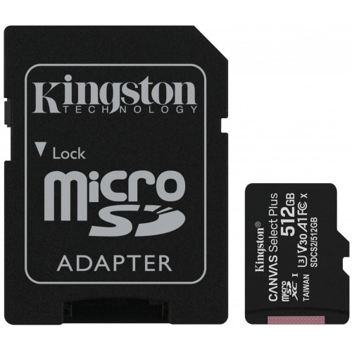 Карта памяти Kingston SDCS2 512GB + SD адаптер (SDCS2/512GB) (черный) 1