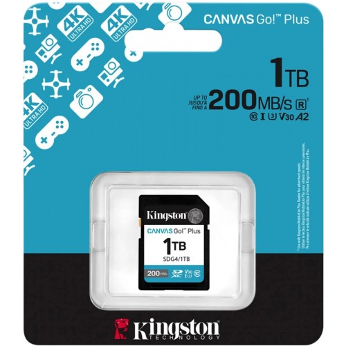Карта памяти Kingston SDXC Canvas Go! Plus SDG4/1TB V30 1TB 2