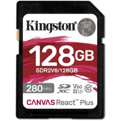 Карта памяти Kingston SDXC Canvas React Plus 128GB (SDR2V6/128GB) (черный)