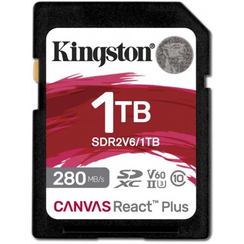 Карта памяти Kingston SDXC Canvas React Plus SDR2V6/1TB 1TB (черный) 