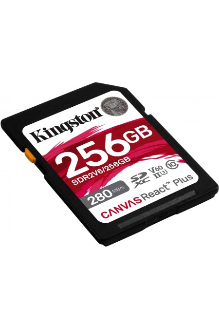 Карта памяти Kingston SDXC Canvas React Plus SDR2V6/256GB 256GB (черный) 