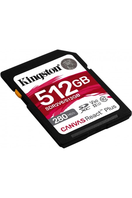 Карта памяти Kingston SDXC Canvas React Plus SDR2V6/512GB 512GB (черный) 