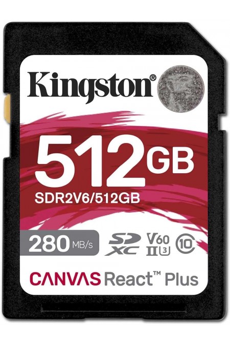 Карта памяти Kingston SDXC Canvas React Plus SDR2V6/512GB 512GB (черный) 1
