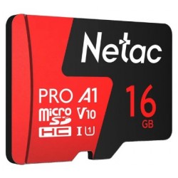 Карта памяти Netac MicroSD P500 Extreme Pro (NT02P500PRO-016G-R) 16GB (черный/красный)