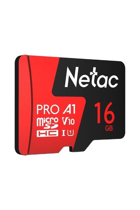 Карта памяти Netac MicroSD P500 Extreme Pro (NT02P500PRO-016G-R) 16GB (черный/красный) 
