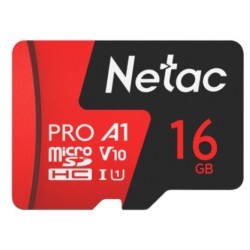 Карта памяти Netac MicroSD P500 Extreme Pro (NT02P500PRO-016G-S) 16GB (черный/красный)