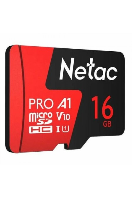 Карта памяти Netac MicroSD P500 Extreme Pro (NT02P500PRO-016G-S) 16GB (черный/красный) 
