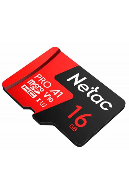 Карта памяти Netac MicroSD P500 Extreme Pro (NT02P500PRO-016G-S) 16GB (черный/красный) 1