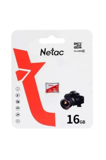 Карта памяти Netac microSDHC P500 ECO 16GB (NT02P500ECO-016G-S) (белый/красный) 