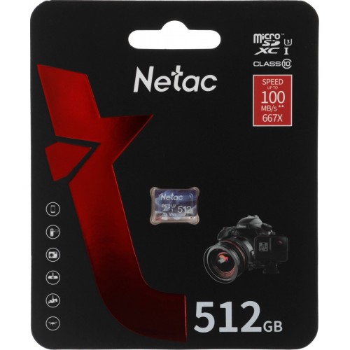 Карта памяти Netac microSDHC P500 ULTRA 512GB (NT02P500ULT-512G-S) (без SD адаптера) 