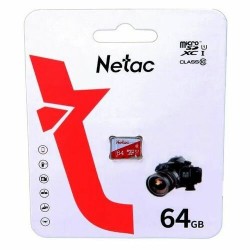 Карта памяти Netac MicroSDXC P500 ECO (NT02P500ECO-064G-S) 64GB (белый/красный)