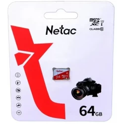 Карта памяти Netac MicroSDXC P500 ECO (NT02P500ECO-064G-S) 64GB (белый/красный)
