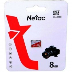 Карта памяти Netac P500 ECO MicroSDHC 8GB C10 (NT02P500ECO-008G-S) (белый/красный)
