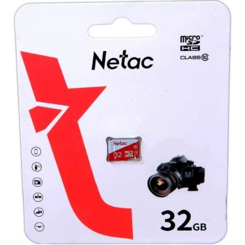 Карта памяти Netac microSDHC P500 Eco (NT02P500ECO-032G-S) 32GB (белый/красный) 2