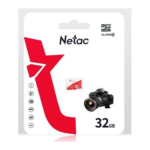 Карта памяти Netac microSDHC P500 Eco (NT02P500ECO-032G-S) 32GB (белый/красный) 3