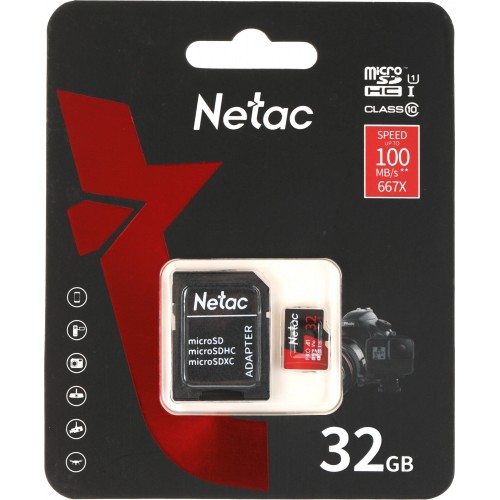 Карта памяти Netac P500 ECO MicroSDHC Class 10 UHS-I NT02P500ECO-128G-S 128GB (без SD адаптера) (красный/белый) 5