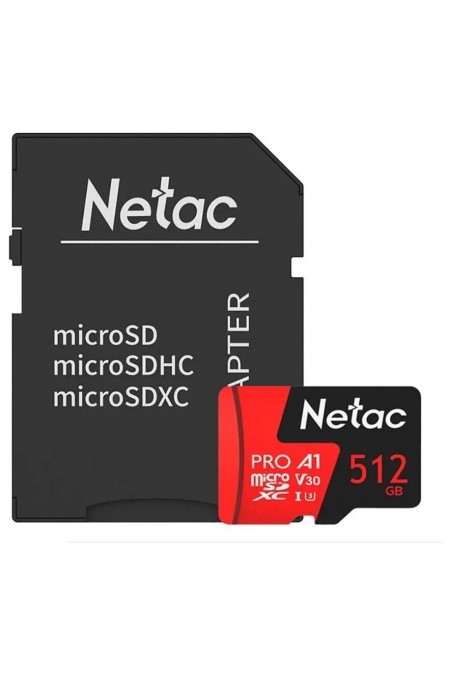 Карта памяти Netac P500 Extreme Pro 512GB + SD адаптер (NT02P500PRO-512G-R) (красный) 1