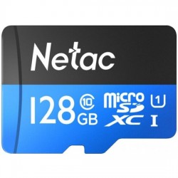 Карта памяти Netac P500 Standard 128GB (NT02P500STN-128G-R) (черный/синий)