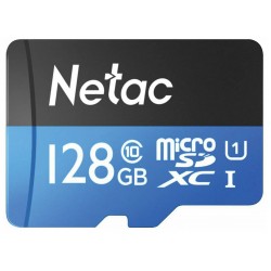 Карта памяти Netac P500 Standard 128GB (NT02P500STN-128G-S) (черный/синий)