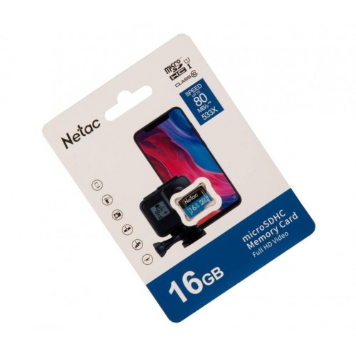 Карта памяти Netac P500 MicroSDHC Class 10 UHS-I 80MB/s 16GB (NT02P500STN-016G-S) (черный) 5