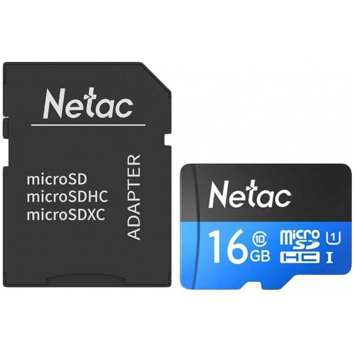 Карта памяти Netac P500 Standard 16GB + SD adapter (NT02P500STN-016G-R) (красный) 2