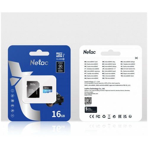 Карта памяти Netac P500 Standard 16GB + SD adapter (NT02P500STN-016G-R) (красный) 3