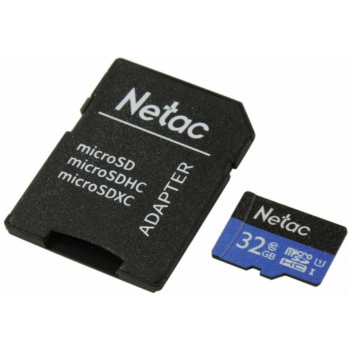 Карта памяти Netac P500 Standard 32GB + SD adapter (NT02P500STN-032G-R) (красный) 2