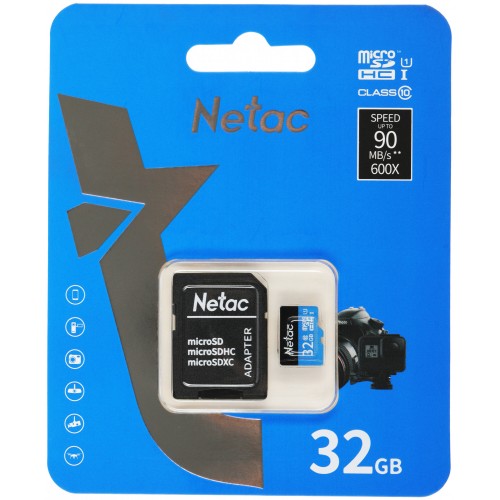 Карта памяти Netac P500 Standard 32GB + SD adapter (NT02P500STN-032G-R) (красный) 4