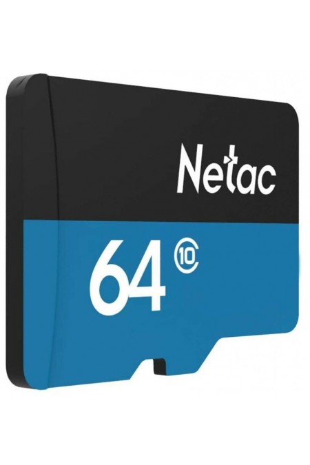 Карта памяти Netac P500 Standard 64GB + SD адаптер (NT02P500STN-064G-R) (черный) 1