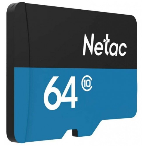 Карта памяти Netac P500 Standard 64GB + SD адаптер (NT02P500STN-064G-R) (черный) 1