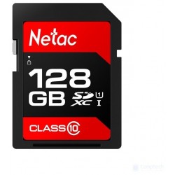 Карта памяти Netac SDHC P600 128GB (NT02P600STN-128G-R) (черный/красный)