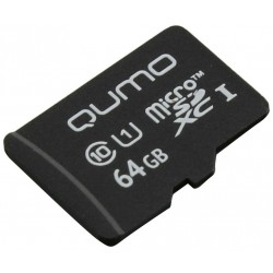 Карта памяти QUMO MicroSDXC 64Gb Сlass 10 UHS-I (QM64GMICSDXC10U1NA) (черный)
