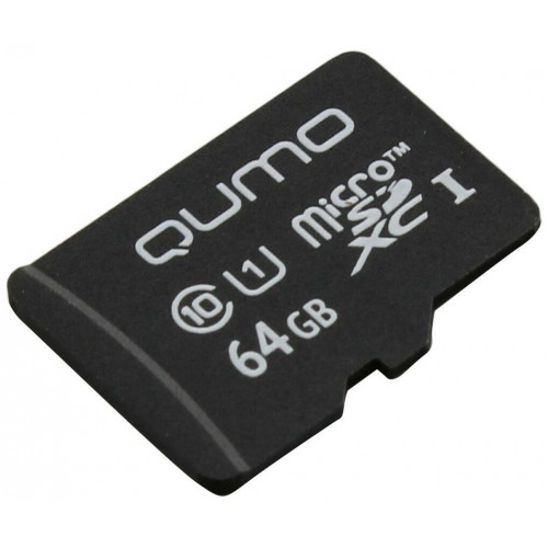 Карта памяти QUMO MicroSDXC 64Gb Сlass 10 UHS-I (QM64GMICSDXC10U1NA) (черный) 