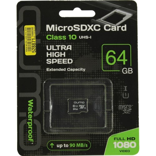 Карта памяти QUMO MicroSDXC 64Gb Сlass 10 UHS-I (QM64GMICSDXC10U1NA) (черный) 1