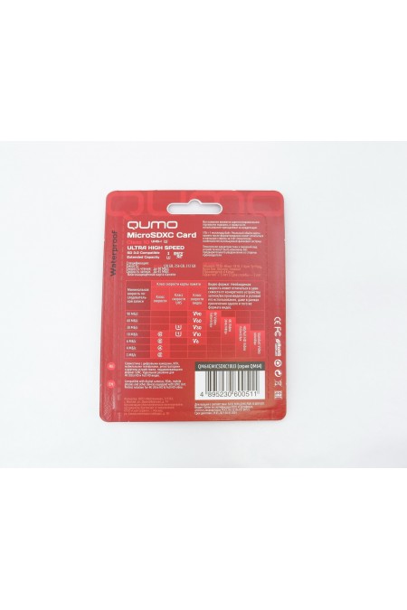 Карта памяти QUMO MicroSDXC 90/45 МБ/с UHS-I U3 Pro seria 3.0 64GB + (SD адаптер) (QM64GMICSDXC10U3) 5