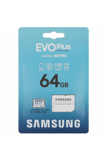 Карта памяти Samsung MICRO SDXC EVO+ V10 MB-MC64SA/CN 64GB (белый) 