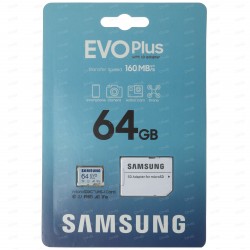 Карта памяти Samsung microSDXC EVO Plus 64GB + SD адаптер (MB-MC64SA/APC) (белый)