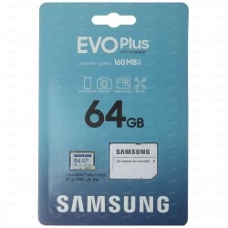 Карта памяти Samsung microSDXC EVO Plus 64GB + SD адаптер (MB-MC64SA/APC) (белый)