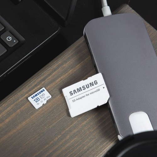 Карта памяти Samsung microSDXC EVO Plus Class 10 A2 V30 UHS-I 128GB адаптер на SD (белый) 5