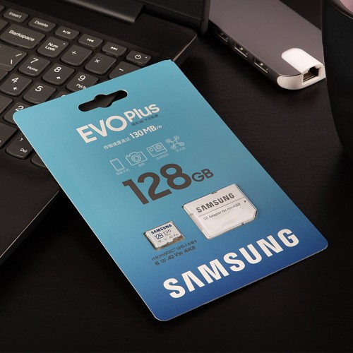 Карта памяти Samsung microSDXC EVO Plus Class 10 A2 V30 UHS-I 128GB адаптер на SD (белый) 8