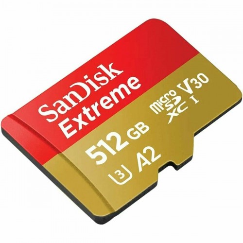 Карта памяти Sandisk Extreme microSDXC Class 10 UHS-I A2 C10 V30 U3 512GB (SDSQXAV-512G-GN6MN) (красный/золотой) 