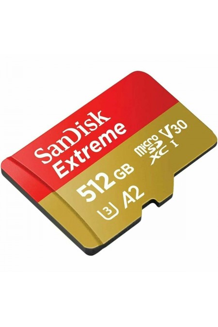 Карта памяти Sandisk Extreme microSDXC Class 10 UHS-I A2 C10 V30 U3 512GB (SDSQXAV-512G-GN6MN) (красный/золотой) 1
