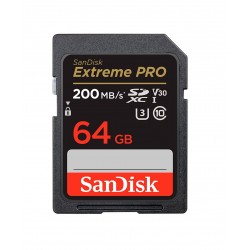 Карта памяти SanDisk Extreme Pro SDXC UHS-I Class 3 V30 200/90 MB/s 64GB (SDSDXXU-064G-GN4IN) (черный)