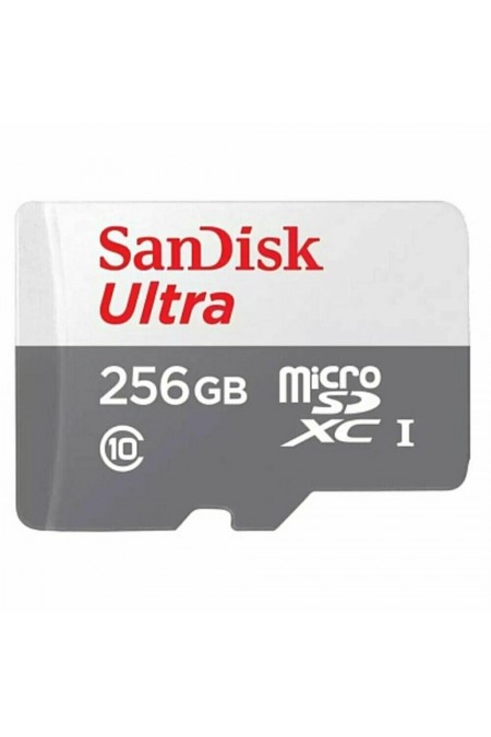 Карта памяти SanDisk MICRO SDXC UHS-I SDSQUNR-256G-GN3MN 256GB (белый/серый) 