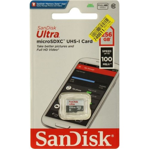 Карта памяти SanDisk MICRO SDXC UHS-I SDSQUNR-256G-GN3MN 256GB (белый/серый) 5
